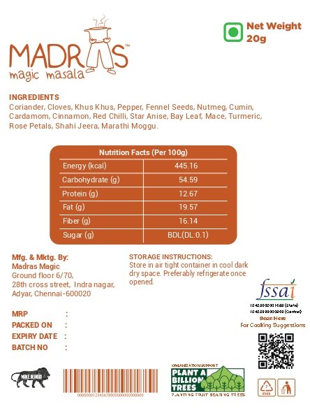 Madras Magic Masala’s Garam Masala – Organically Sourced All-in-One Mix